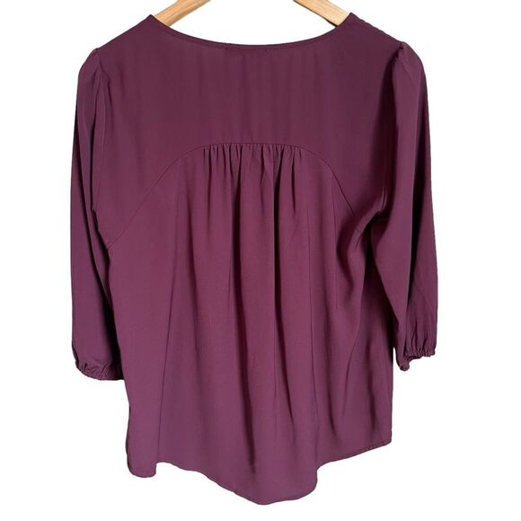 Stitch Fix Staccato Blouse Top Small Draped 3/4 Sleeve Tie Neck - Picture 2 of 7